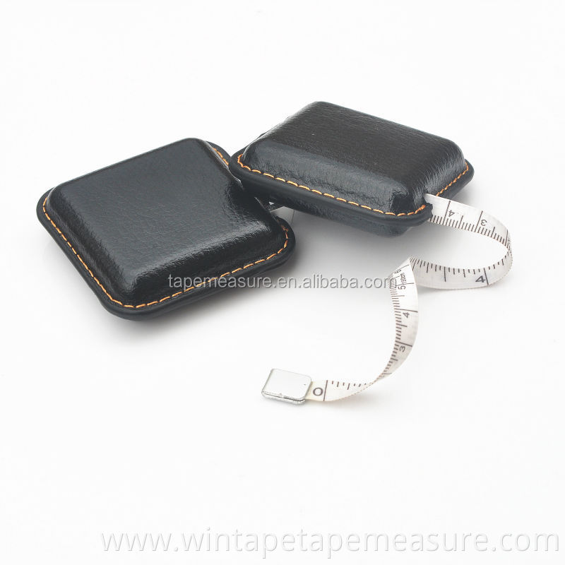 Square small leather tape measure 60